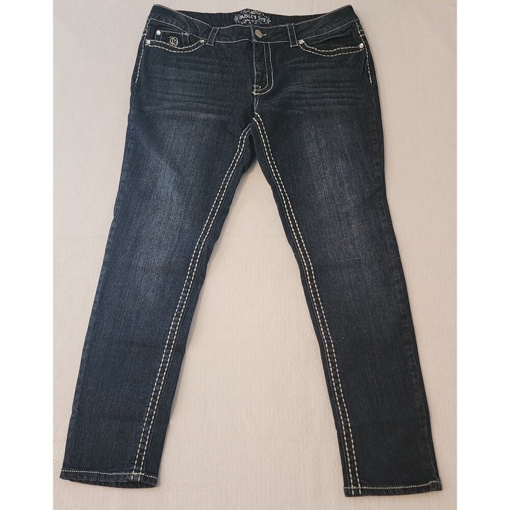 Paisley Sky Women's Dark Wash Denim Jeans Size 14